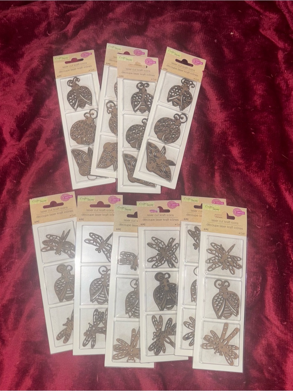 Essentials Laser Cut Wood Embellishments - Brown